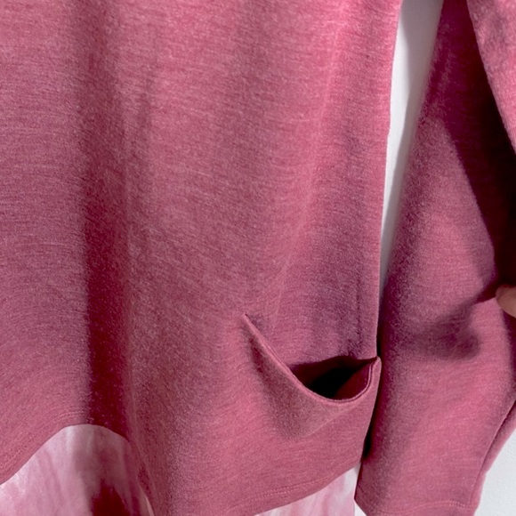 Logo by Lori Goldstein Lounge Tie Dye Pink Tunic Top with Chiffon Trim, Size S - Picture 8 of 16
